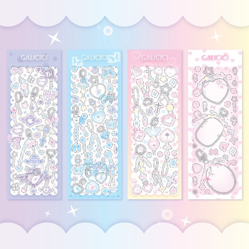 🌟Pastel Deco Sticker สติ๊กเกอร์ตกแต่งสีพาสเทล สติกเกอร์เนื้อPET กันน้ำ สินค้าพร้อมส่งในไทย