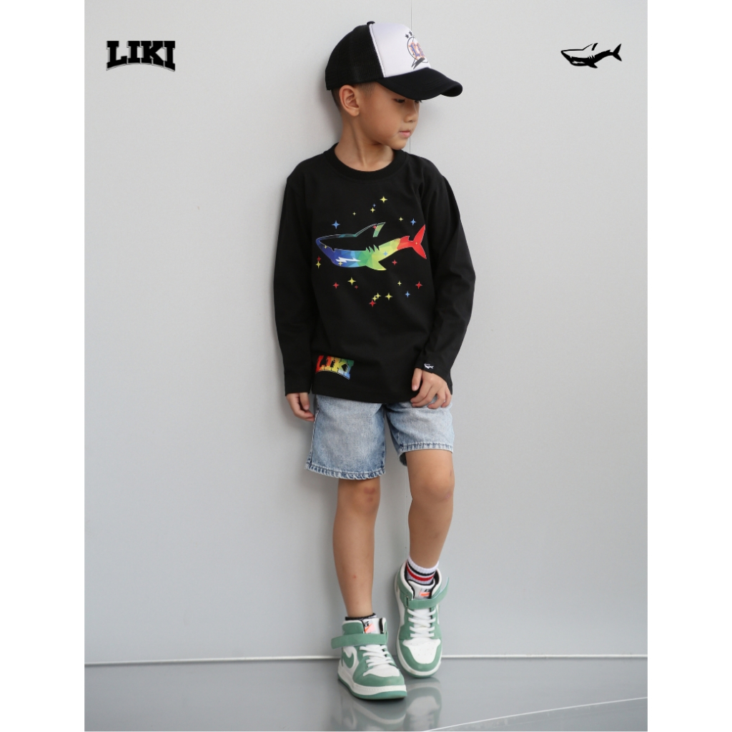 เสื้อยืดเด็กแขนยาว LIKI KIDS X LONG SLEEVE X WORDARTผ้าคอตตอนสุดนุ่ม