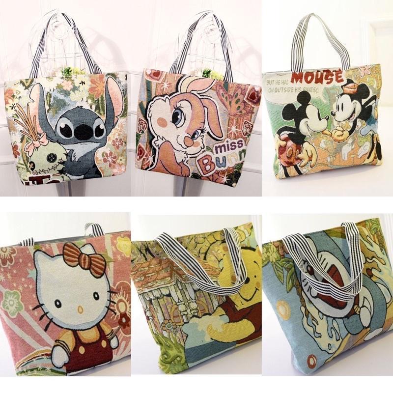 BBAG - กระเป๋าผ้าสะพายข้างลายการ์ตูนสายสั้น 2023 กระเป๋าผ้า(สะพายข้าง)A01