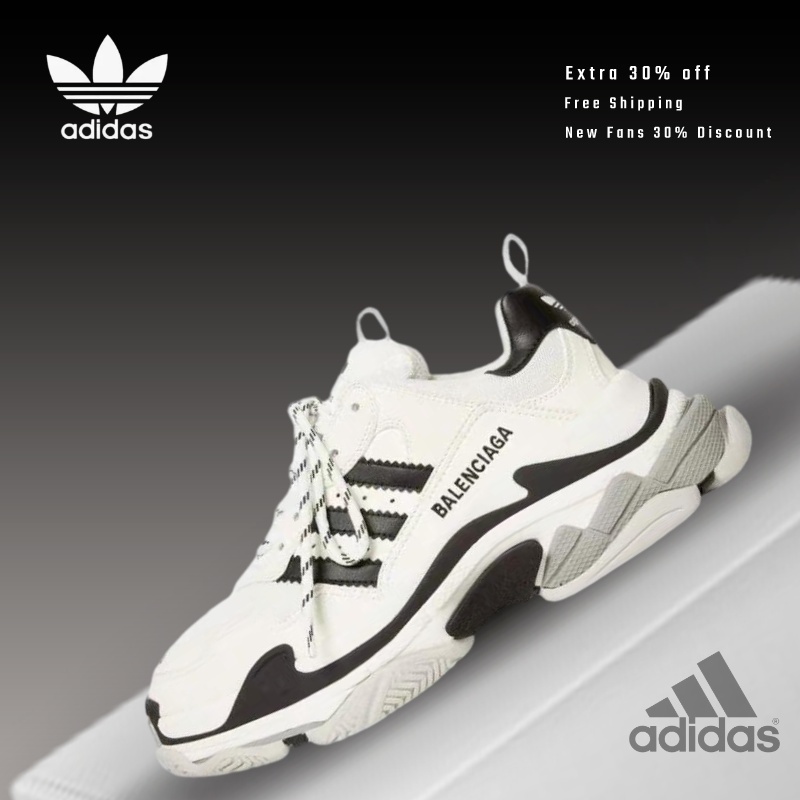 Adidas x Balenciaga "White/Black" ของแท้100%💯รองเท้าผ้าใบ