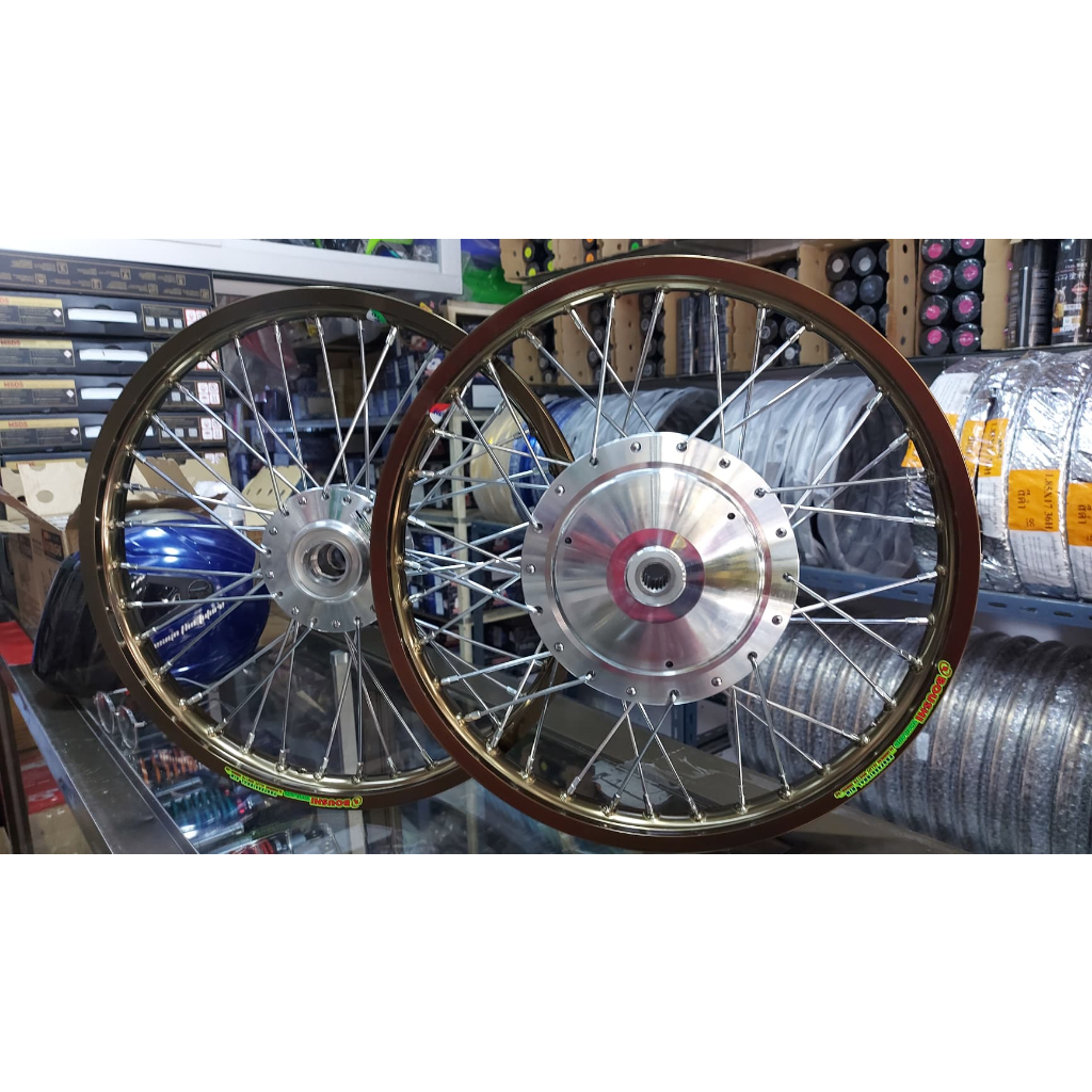 ชุดล้อ ขอบ17*YAMAHA มีโอ125MX GT125 Fino115i Fino125inew วงล้ออลูมิเนียมเกรดดีดุมเงาขึ้นชี่ลวดชุบอย่างดีงานสวยแข็งแรง