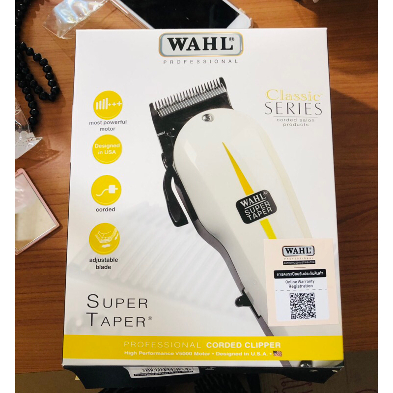 ใหม่⚡ WAHL Super Taper⚡ปัตตาเลี่ยน Super Taper V5000 พร้อมใช้งาน สินค้าUSA🇺🇸 แท้100% มีประกันศูนย์ 1 ปี)แถมฟันรอง 4 ชิ้น
