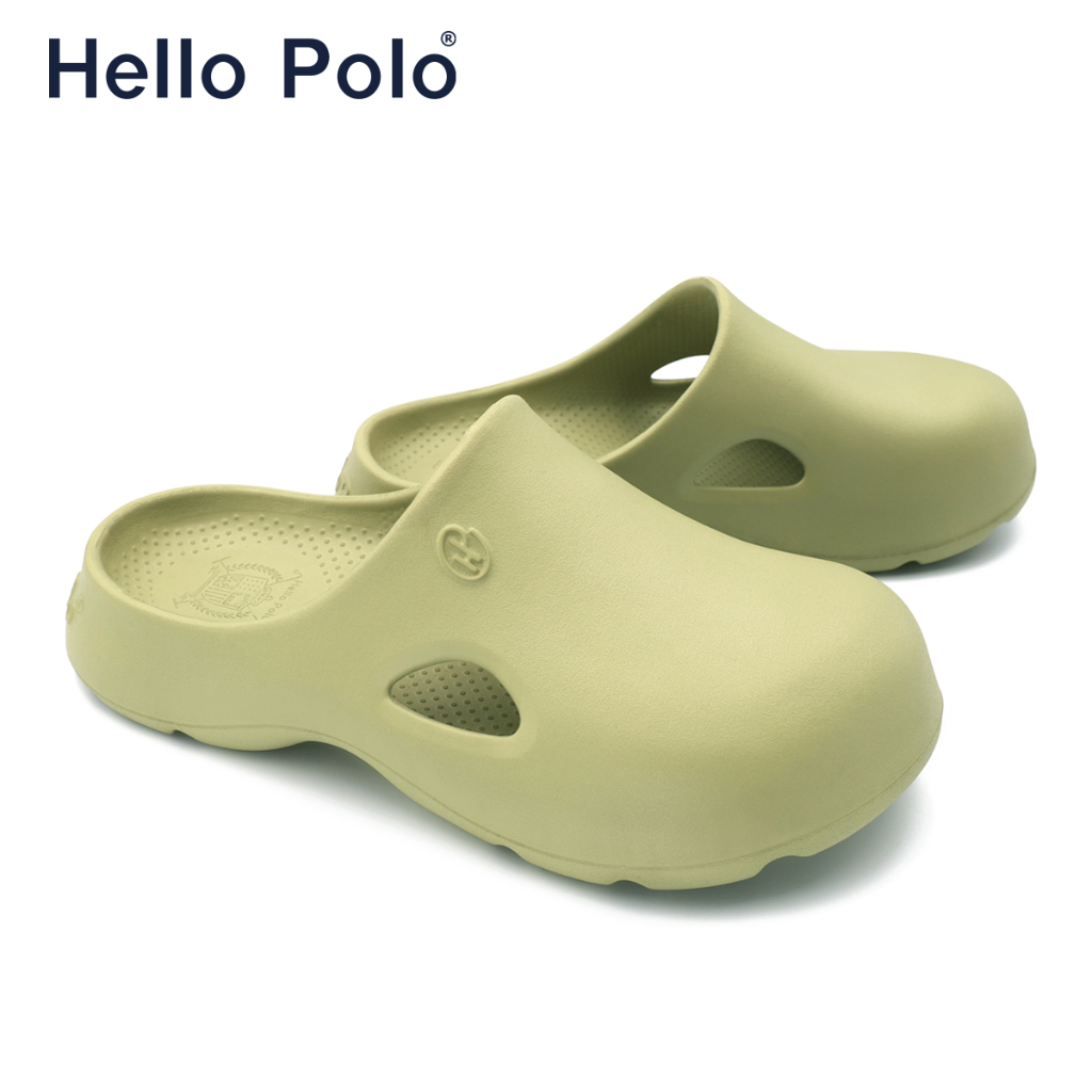 Hello Polo รองเท้าแตะ รองเท้าหัวโต เขียวมัทฉะ นุ่มและเสริมความสูง พื้นหนา กันลื่น สําหรับสตรี แฟชั่นฤดูร้อน HP8006W