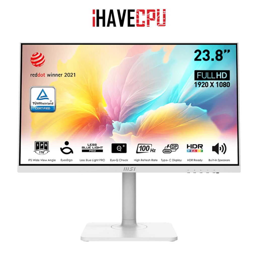 iHAVECPU MONITOR (จอมอนิเตอร์) MSI MODERN MD2412PW 23.8 IPS FHD 100Hz