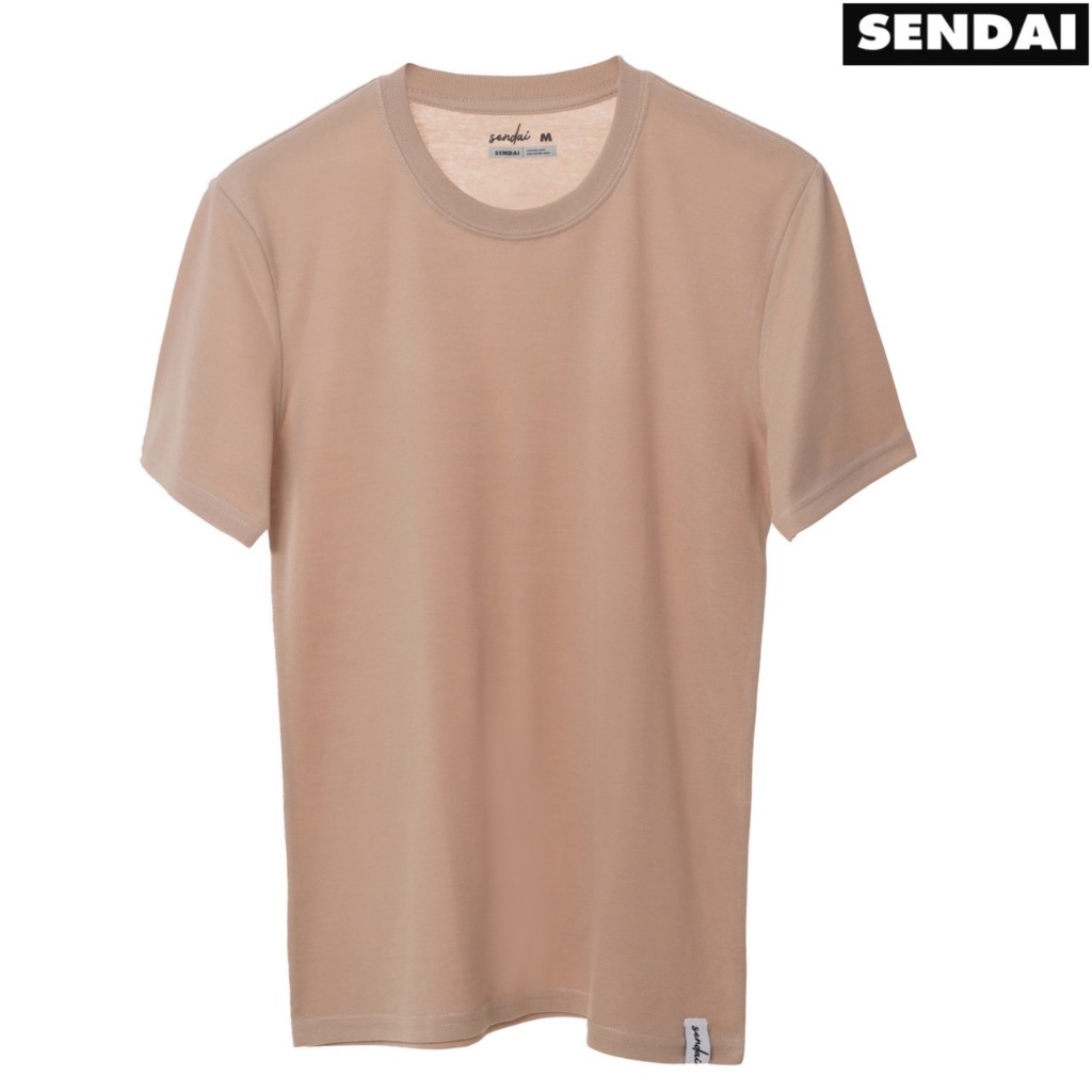 SENDAI เสื้อยืดคอกลม SUPER SOFT สีน้ำตาล