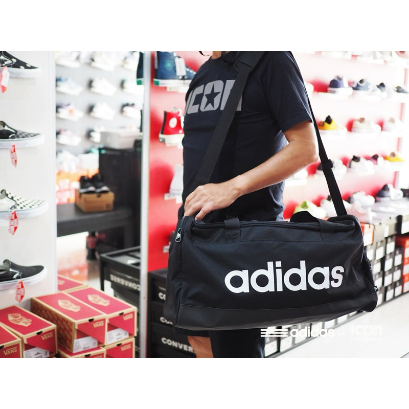 adidas Linear Duffel Bag - Core Black l พร้อมถุง Shop | ลิขสิทธิ์แท้ ✔