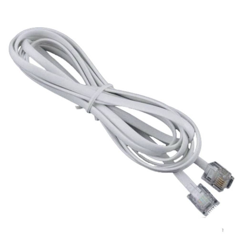 สายโทรศัพท์ 2เมตร 3เมตร 5เมตร 4C แจ๊คหัวท้าย สายโทรศัพท์สำเร็จรูป สายพร้อมหัว RJ11