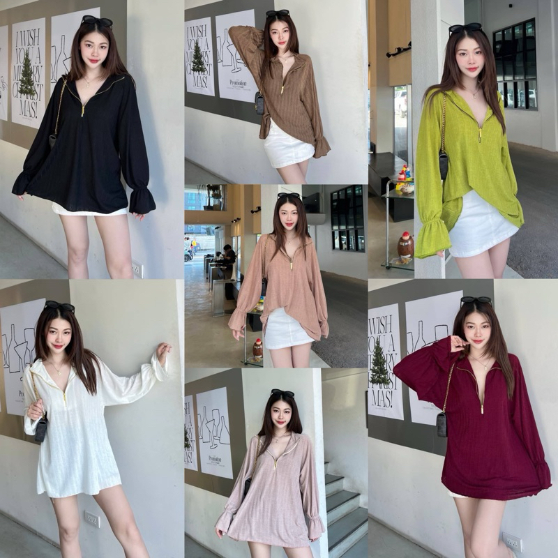 CALYN ZIPPER minidress ซิบทองผ้าใหม่งานพรีเมี่ยม