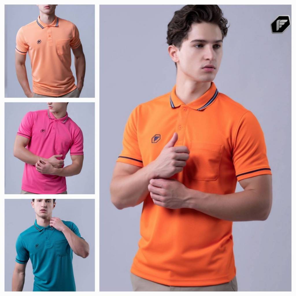 เสื้อโปโล PEGAN2 ชาย 1623065 ผ้า QU POLYESTER ▪ ผ้าดีไม่แนบตัว อยู่ทรง ใส่สบาย ไม่เป็นขุย