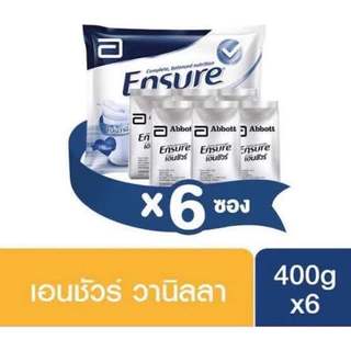 แท้ พร้อมส่ง** ensure เอนชัวร์ ถุงเติม กลิ่นวานิลลา/ธัญพืช ขนาด 2.4 kg. (400 กรัม*6 )