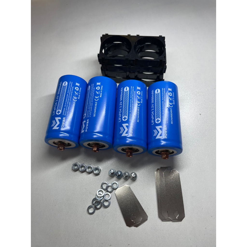 แบตเตอรี่ลิเธียมฟอสเฟต ยี่ห้อ Mpower 32650-32700 3.2V 5,000-6,000mAh หัวน็อต ชุด4ก้อน