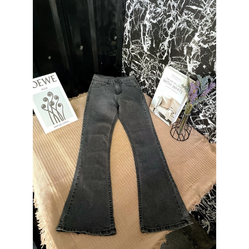 Cc jeans 237 S-5XL กางเกงยีนส์ ทรงขาม้า ยืด สีดำฟอก - รูปที่ 7