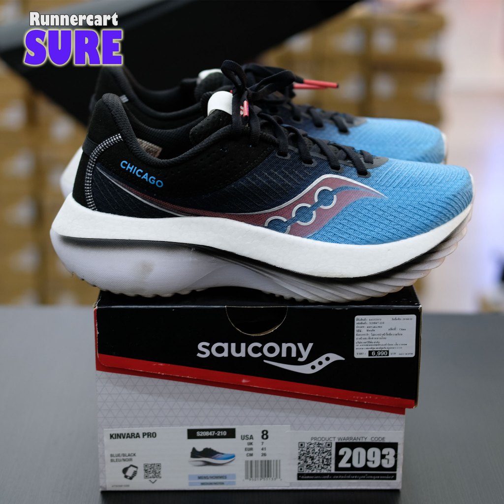 SURE_SAUCONY KINVARA PRO BLUE / BLACK (CHICAGO) SIZE 8 US รองเท้าวิ่งมือสอง