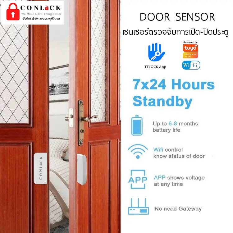 🔥ส่งด่วน🔥เซนเซอร์แจ้งเตือน เปิด-ปิดประตู อัตโนมัติ Door Sensor TTlock Tuya