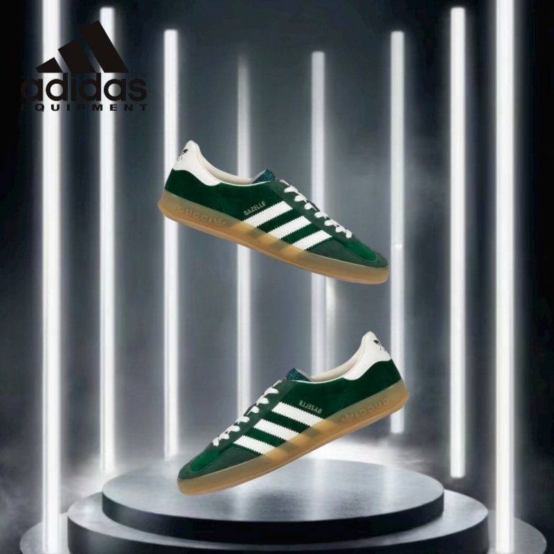 adidas originals x GUCCI Gucci Gazelle รุ่นข้อต่อ GG ลายโมโนแกรม classic low top