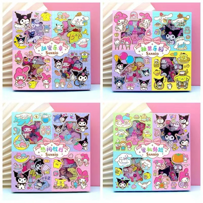 !!พร้อมส่ง!! สติ๊กเกอร์ไดคัทกันน้ำ 96แผ่น ลายน่ารัก