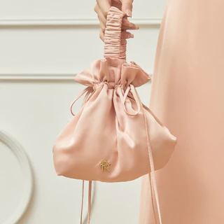 Pirunya - Pouch Bag 01 กระเป๋าถือ ถุงผ้าซาติน คล้องแขน หูรูดปรับได้ ออกงาน เพื่อนเจ้าสาว
