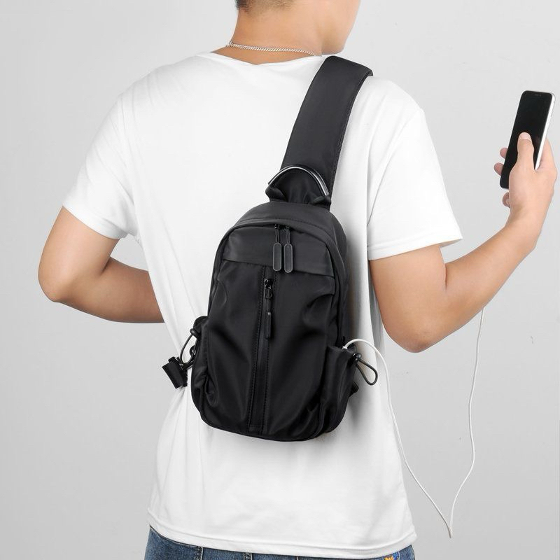 กระเป๋าสะพายไหล่ แฟชั่นสําหรับผู้ชาย กันน้ํา กระเป๋าสะพาย ราคา ถูกที่สุด ดีลบีเคเค แกลเลอรีภาพที่ 9