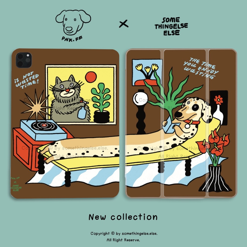 (ลด 100.- สั่งผ่าน Video) เคสไอแพด X PNK.FF ลายน้องหมานอนชิล (The time you enjoy wasting)