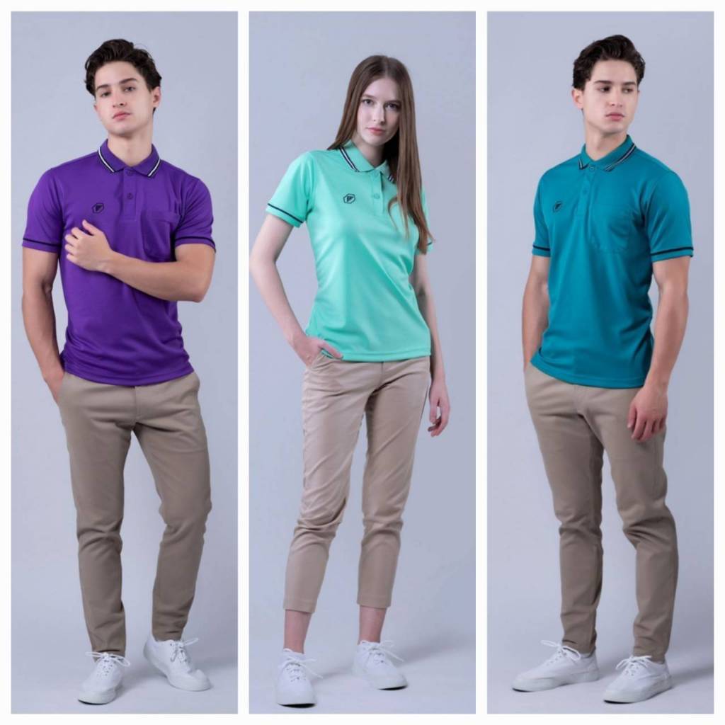 เสื้อโปโล PEGAN มีแบบ ชาย และหญิง ผ้า QU POLYESTER ▪ 1623066 1623065 เสื้อสีส้ม