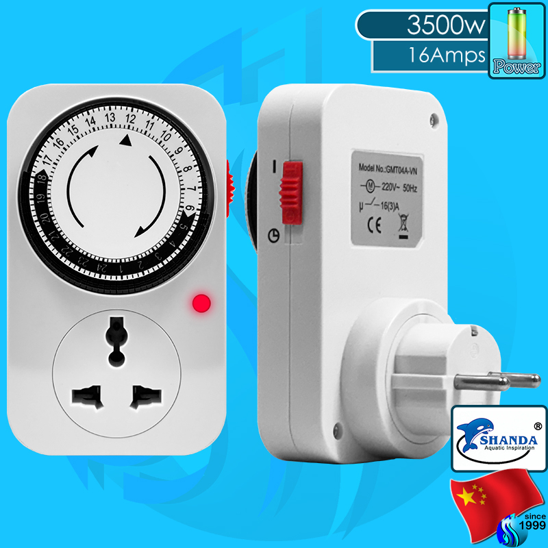 Shanda 24 Hours Plug-in Timer เครื่องตั้งเวลาอัตโนมัติ GMT04A-VN ไทมเมอร์ auto timer switch ตัวจับเวลา นาฬิกา