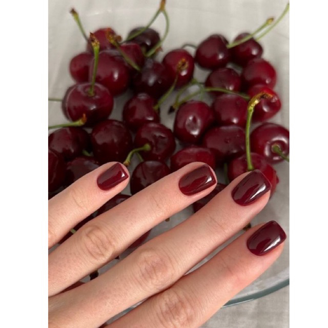 เล็บปลอมพร้อมติด💅🏻เล็บปลอมสีเจลแน่นๆ เล็บเจลราคาถูกที่สุด 😗 เล็บเจลสีเชอรี่แดงเข้มสุก35/34