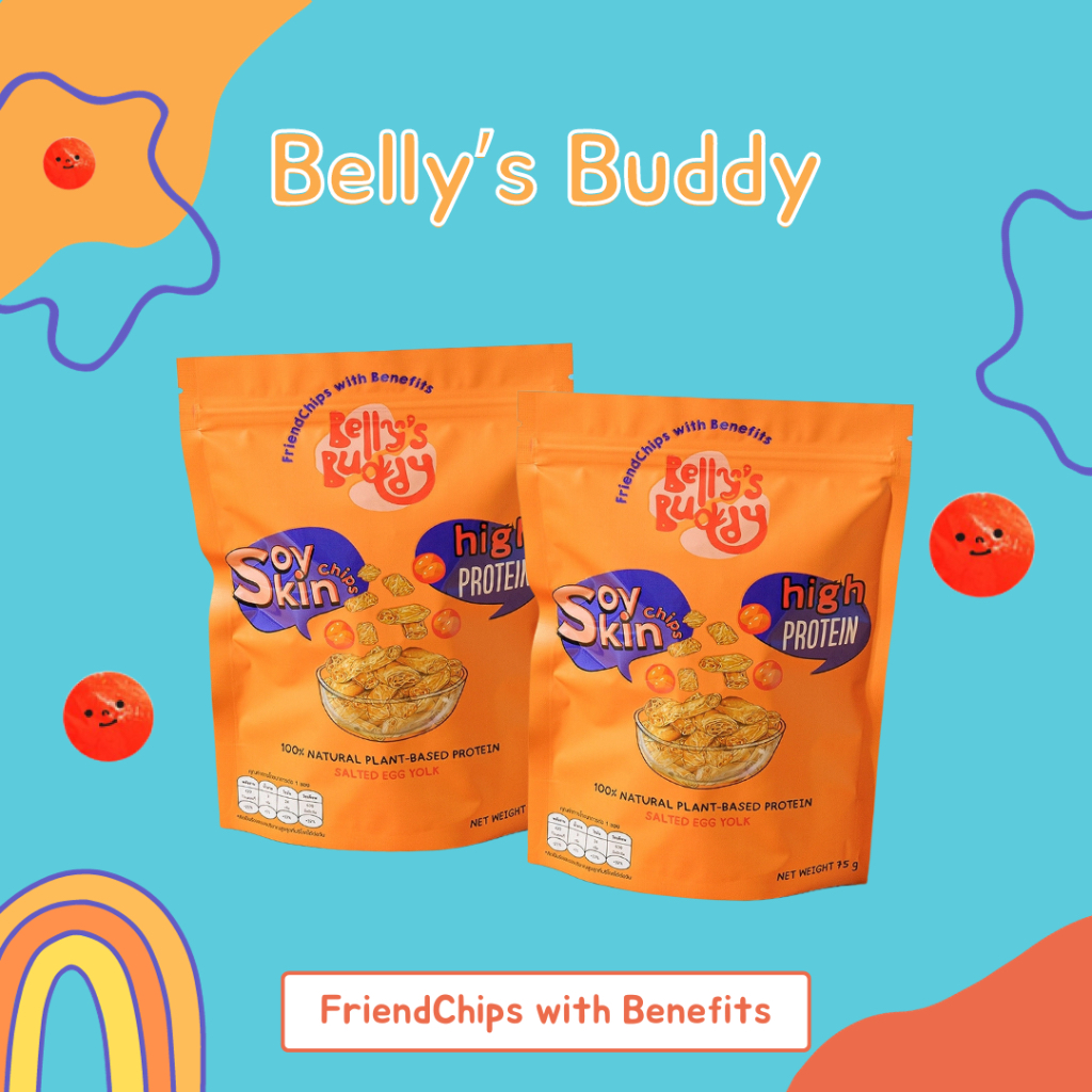 Belly's Buddy - Salted Egg Yolk Soy Skin Chips : Bundle of 2 (ฟองเต้าหู้อบกรอบรสชาติไข่แดงเค็ม)