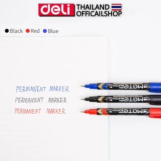 ปากกามาร์คเกอร์ Deli มาร์คเกอร์สีดำ เขียนซีดี เมจิก 2 หัว เขียนโมเดล (0.5mm-1mm) (แพ็ค 1 แท่ง) ปากกาเมจิ