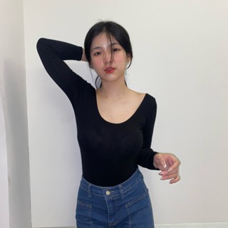 บอดี้สูทแขนยาว เว้าหลังลึก พรางหุ่นม้าก 🍅 สาวอวบใส่ได้ค่า ช่…