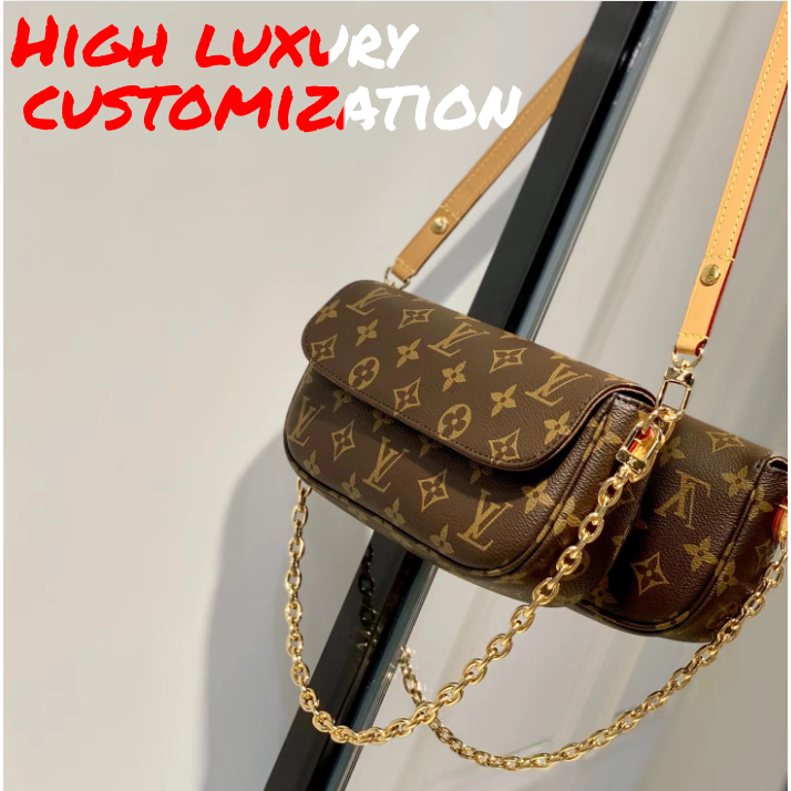 หลุยส์วิตตอง กระเป๋าสตางค์ Louis Vuitton On Chain Ivy Bag/Chain และสายหนังปรับได้ทั้งแบบถอดได้/สะพายไหล่และสะพายข้าง