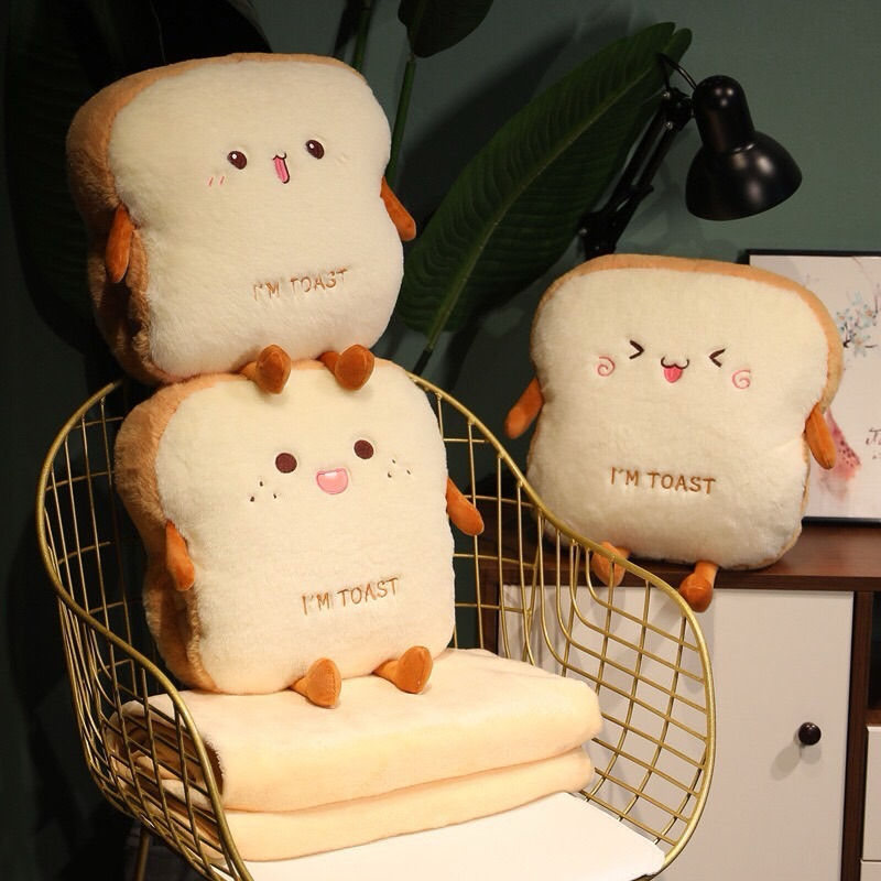 หมอนขนมปัง I’M Toast หมอนซุกมือ หมอนของขวัญ ขนาด 32*32 ซม หมอนอิง พร้อมส่ง