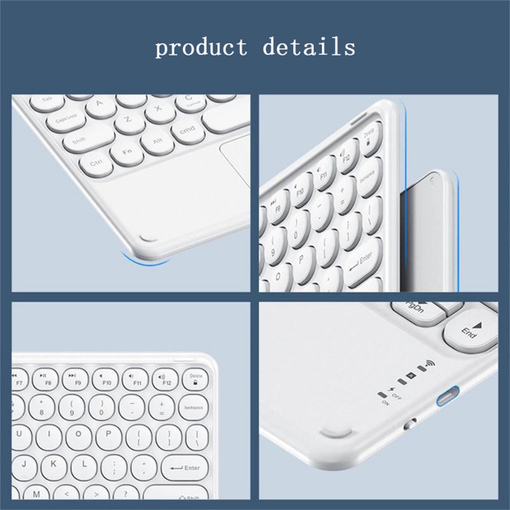 คีย์บอร์ดทัชแพด แท็บเล็ตไอเเพด ipad Detachable bluetooth keyboard แป้นพิมพ์ภาษาไทย ไร้เสียงคลิก เม้าไร้สายwireless Mouse