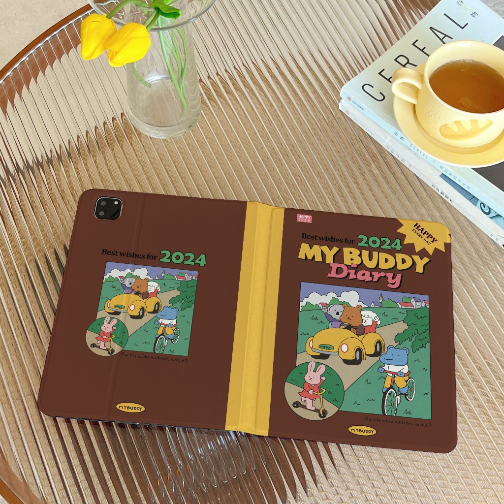 24ชั่วโมง เคสไอแพด Air8 Air7 Gen12 My Buddy Diary Gen11 Air13 Case iPadใส่ปากกาได Air6 11 pro112024