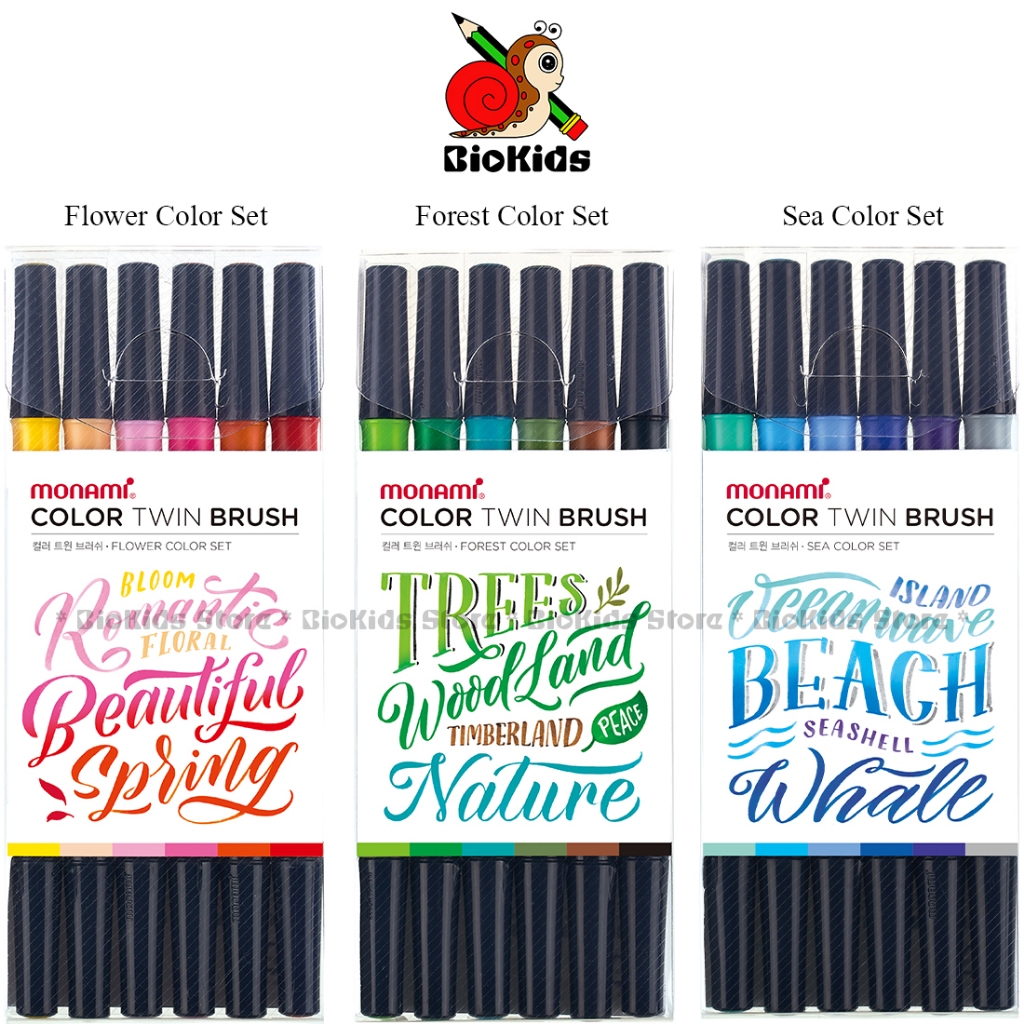 Monami Color Twin Brush I ปากกาพู่กัน 2 หัว