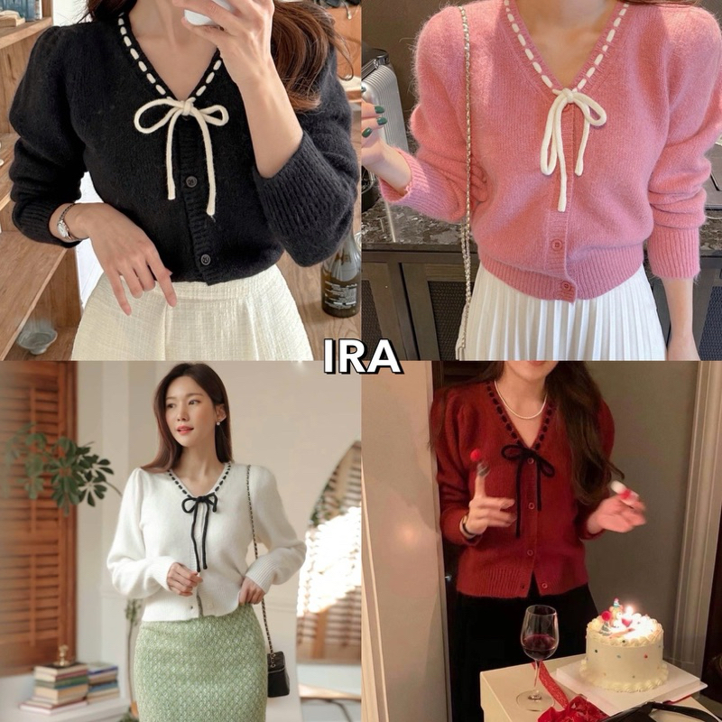 BY IRA MELODY BOW CARDIGAN คาดิเเกนผูกโบว์ ใส่เป็นเสื้อหรือเสื้อคลุมได้เลย