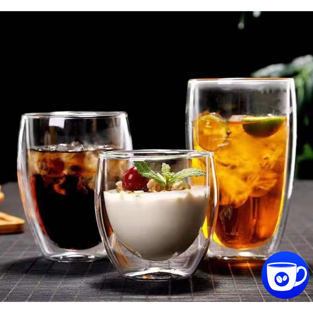 BlueBird แก้วสองชั้น ขนาด 250-450 ml สวยงาม ทนทาน กันความร้อน ใส่น้ำร้อนเย็นได้