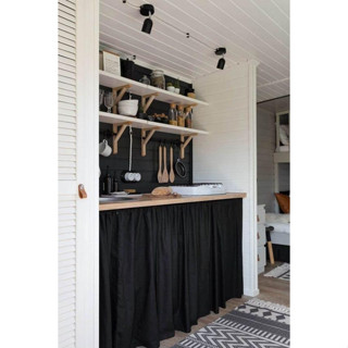 ผ้าม่านเค้าเตอร์ ม่านปิดชั้น ม่านฝ้ายสอดราง มีให้เลือก 4 สี …