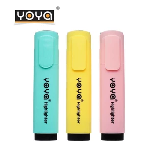 YOYA ปากกาไฮไลท์ 1901 สีนีออน 1902 สีพาสเทล Highlighter ปากกาเน้นข้อความ ชนิดหัวตัด (1 ด้าม)