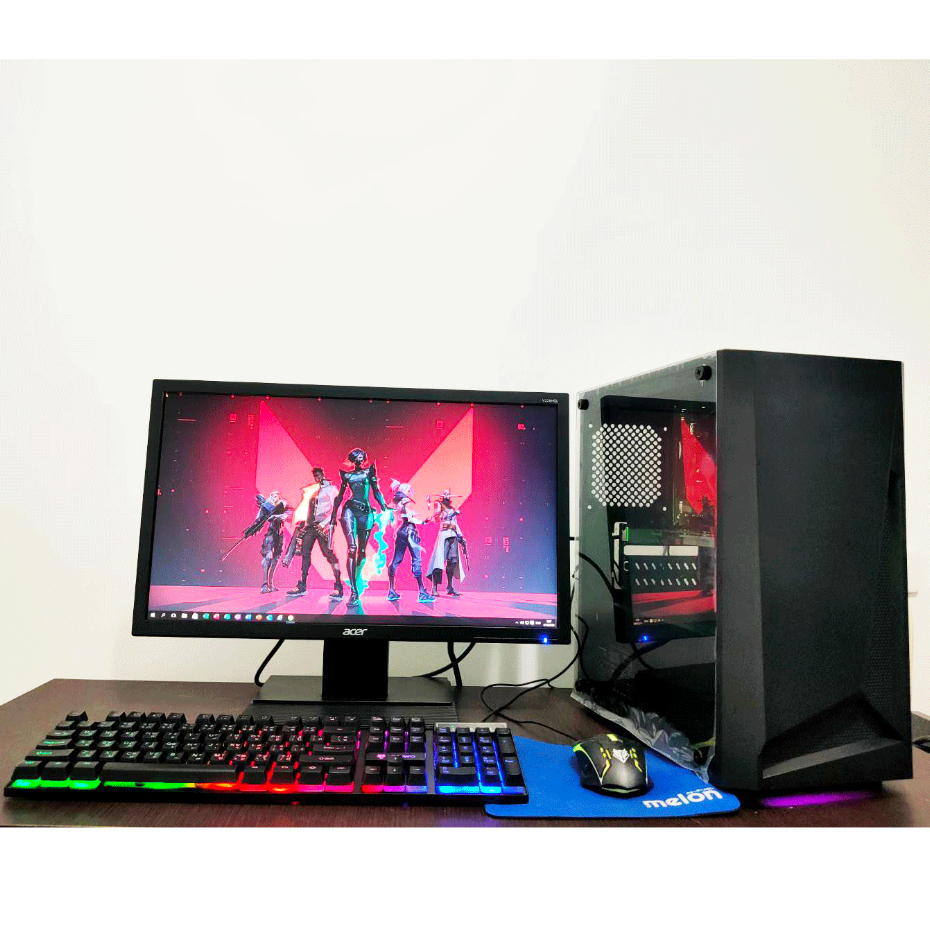 คอมประกอบเล่นเกมส์ Core i5 l RAM 8 GB l SSD 256GB l Nvidia GT720 2GB l 21.5" l เคสมีไฟ คอมพิวเตอร์ พ