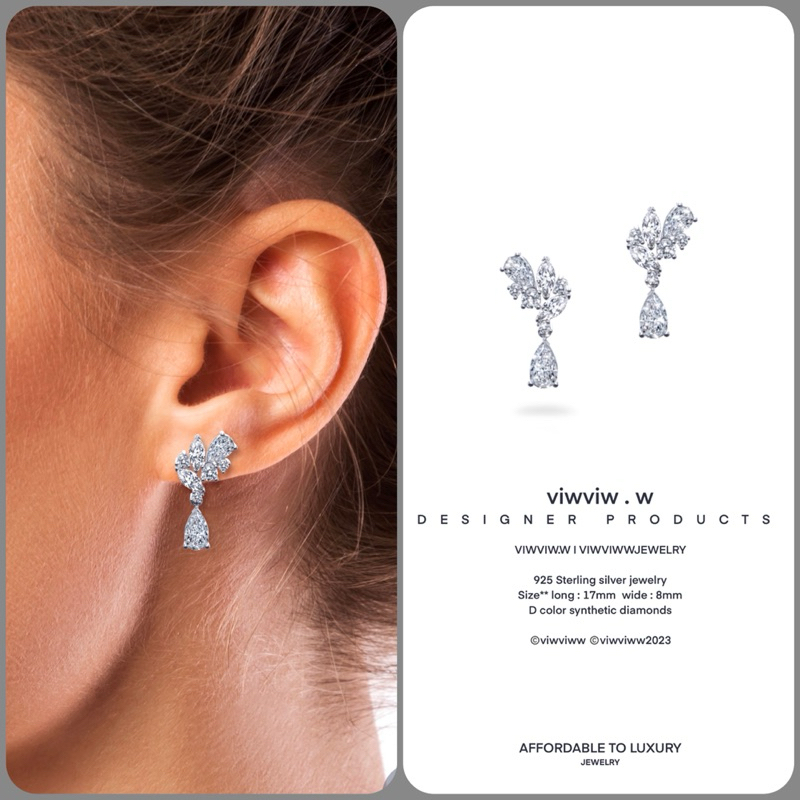Diamond cluster earrings