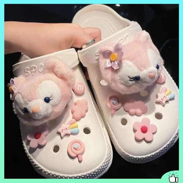 jibbitz crocs ตัวติดรองเท้า รูปแบบใหม่ถ้ำรองเท้ารองเท้าดอกไม้อุปกรณ์เสริมน่ารักตุ๊กตาดาว Delu เชอร์ลีย์กุหลาบสร้างสรรค์