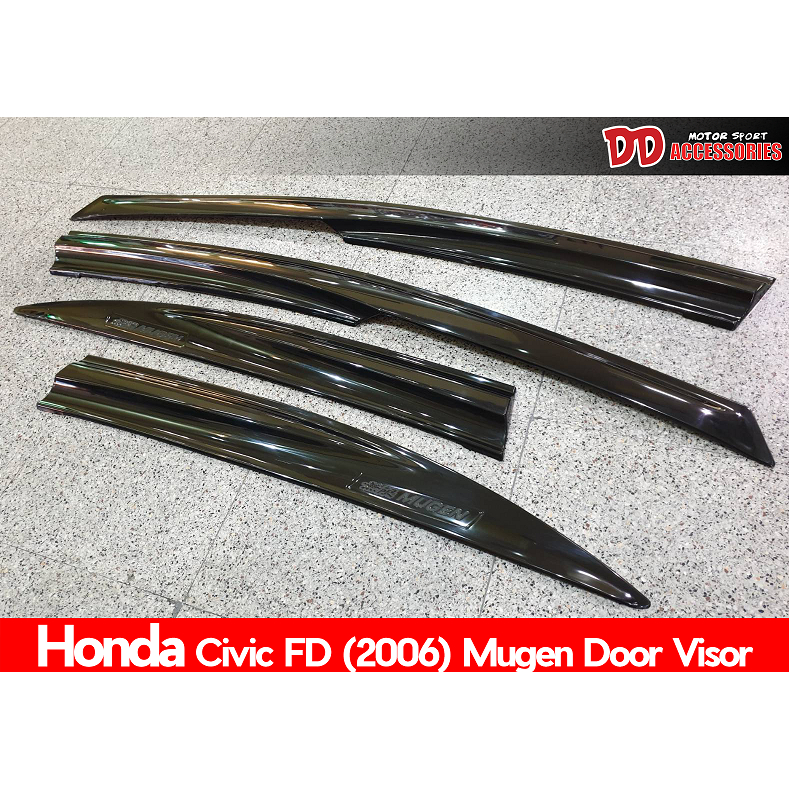 กันสาด civic FD 2006 2007 2008 2009 2010 2011 สีดำ ทรง MUGEN มีกาว 2 หน้าพร้อมติดตั้ง