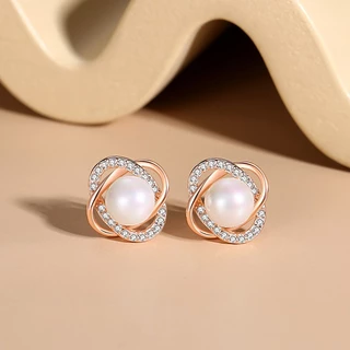 nnjew ต่างหู รุ่น Pearl and Diamond ไข่มุก ต่างหูแฟชั่น ผู้หญิง