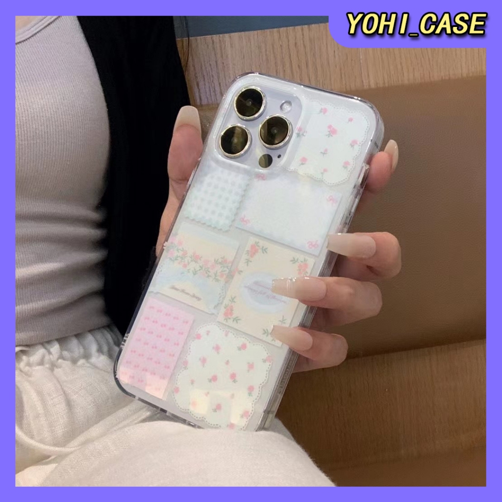 คุณภาพสูง iPhone 14 13 12 11 Pro Max เคส for เคสไอโฟน11 เคส แฟชั่น บางเบาพกพาง่าย การ์ตูน ดอกไม้ เรียบง่าย Case