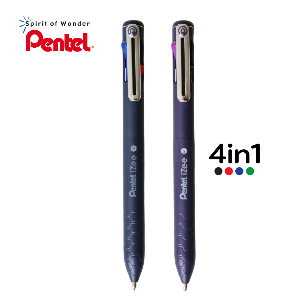 Pentel iZee 4in1 ปากกาลูกลื่น เพนเทล 4 ระบบ หมึก 4 สีในด้ามเดียว 0.7mm BXC467