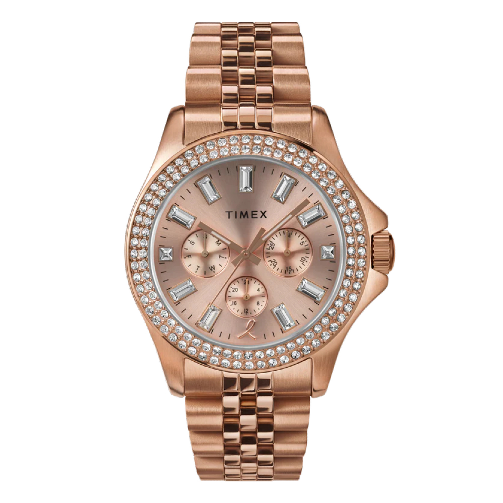 TIMEX TW2V96700 Kaia x BCRF นาฬิกาข้อมือผู้หญิง สายสแตนเลส สีโรสโกลด์ หน้าปัด  40 มม.