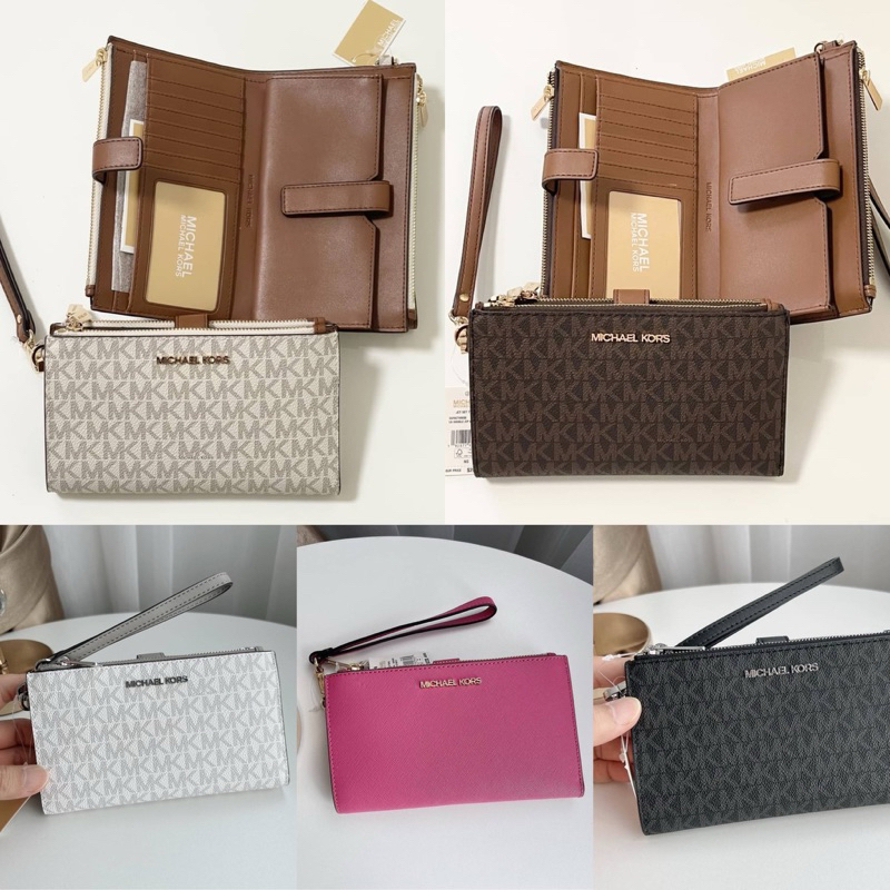 🎀 (สด-ผ่อน) กระเป๋าสตางค์ เอ็มแค 35F8GTVW0B มีสายคล้องมือ 2 ซิป