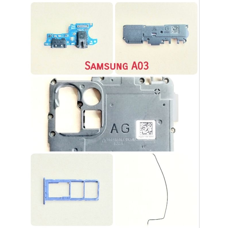 ก้นชาร์จ ถาดซิม เสียง ฝาครอบบอร์ด สายสัญญาณ ใช้สำหรับ Samsung A03(A035)