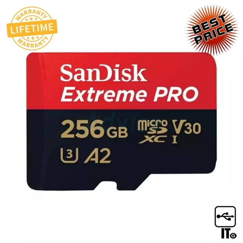 256GB Micro SD Card SANDISK Extreme Pro SDSQXCD-256G-GN6MA (200MB/s.) เมมโมรี่การ์ด ประกัน LT.