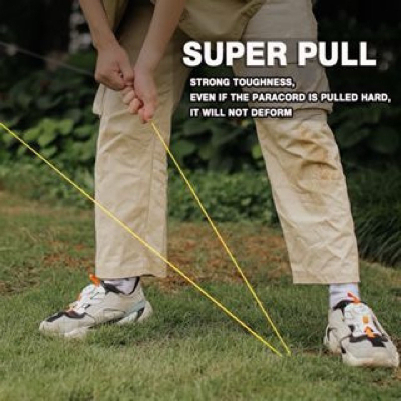 🔥พร้อมส่งจากไทย🔥เชือกเต็นท์สะท้อนแสง พร้อมตัวรั้งเชือก เชือกฟลายชีทขนาด4mmx4m - รูปที่ 4